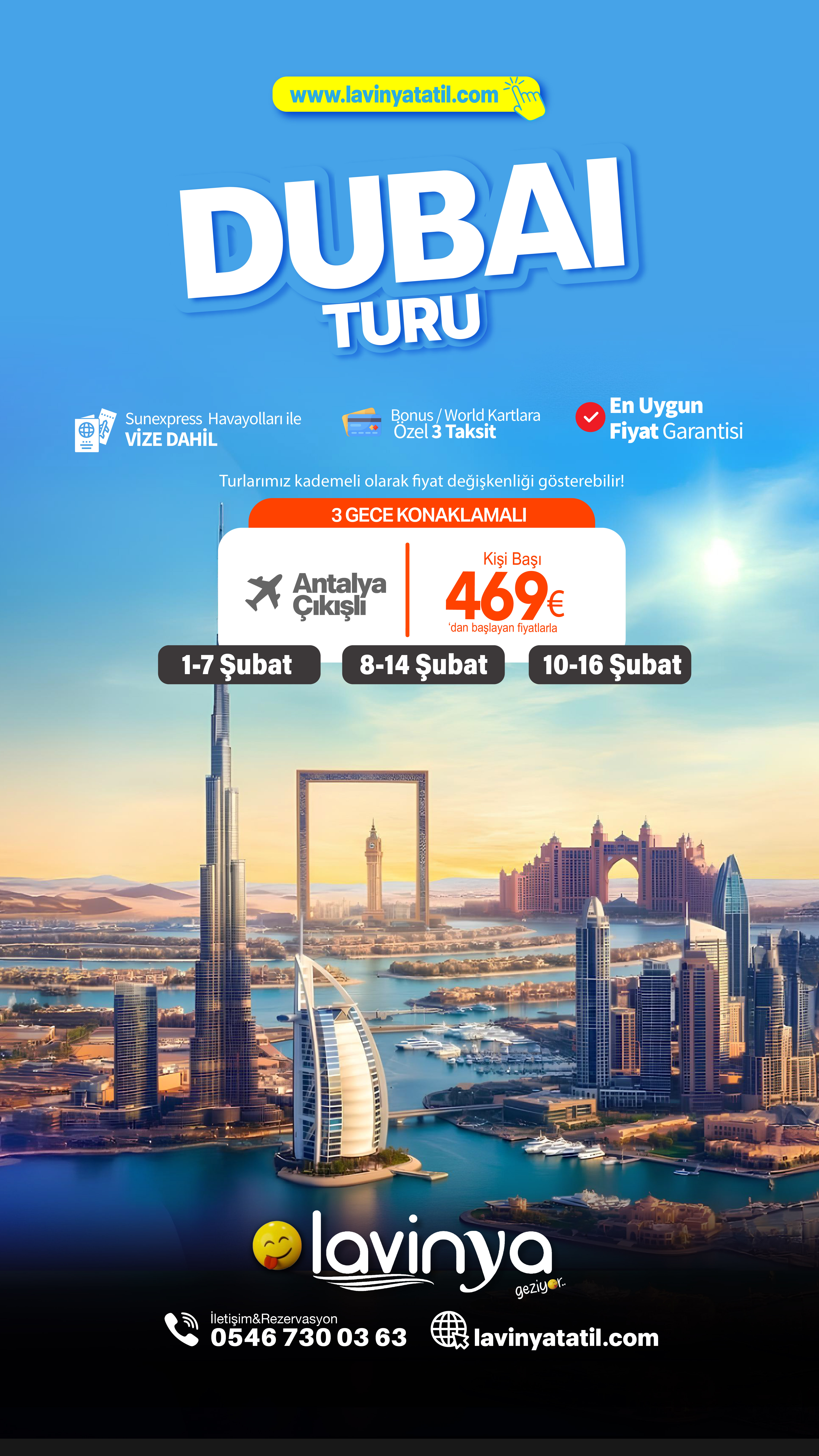 Antalya'dan Vize Dahil Dubai Turu