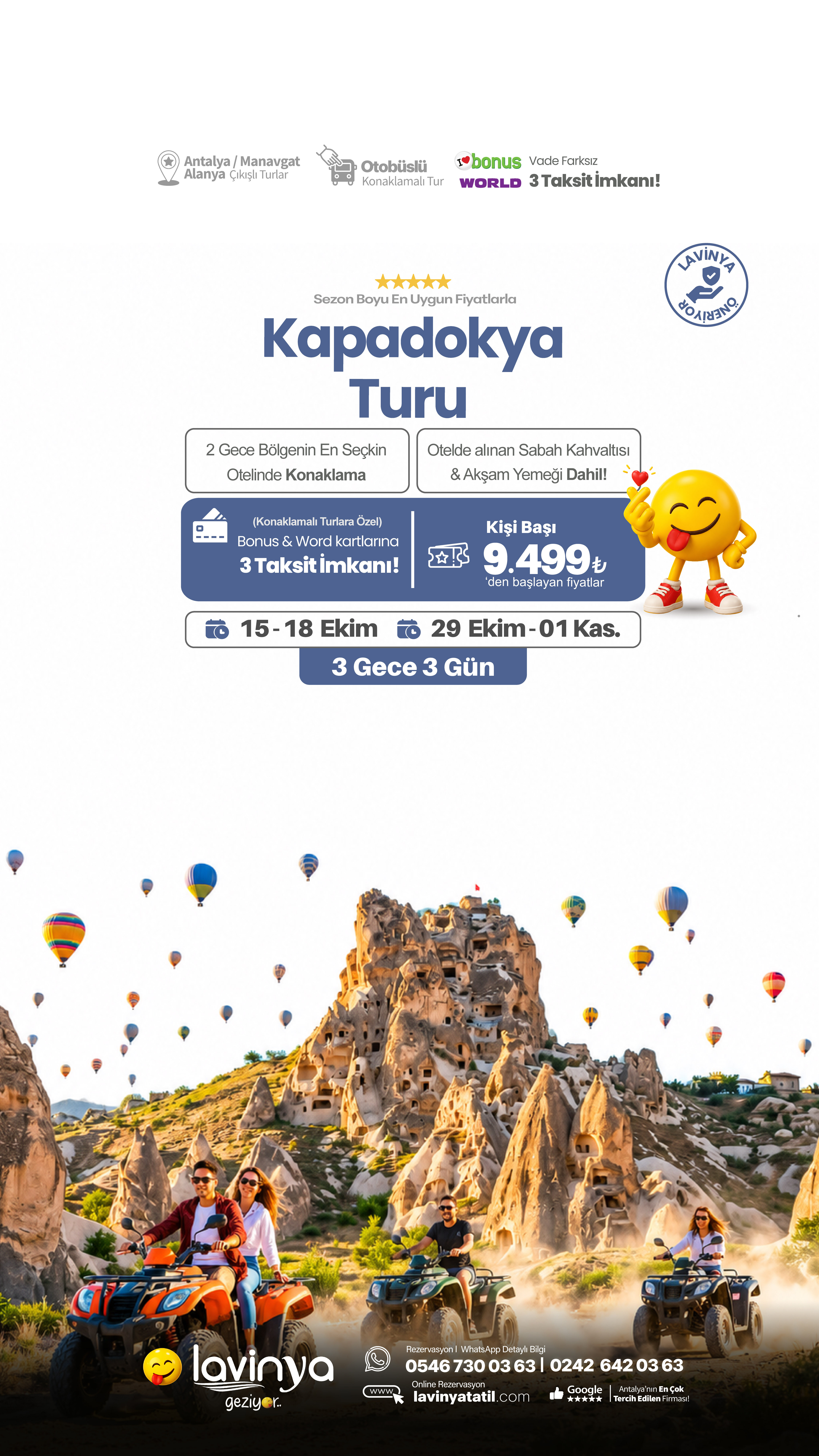 2 Gece Konaklamalı Kapadokya Turu