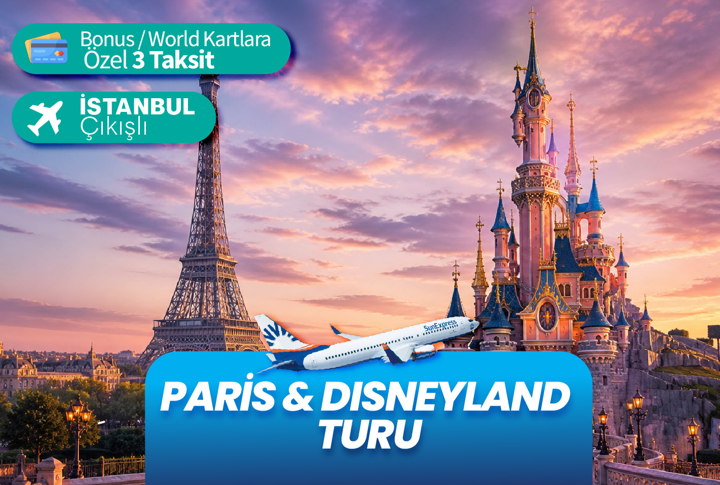 PARİS & DISNEYLAND TURU PEGASUS HAVAYOLLARI İLE 4 GECE